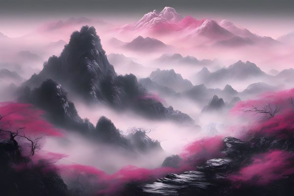 Foto-tapeta różowe góry